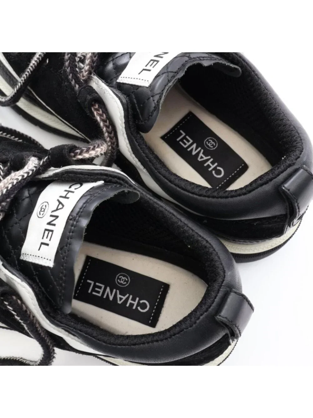 Chanel Sneakers Quilted Leather Suede